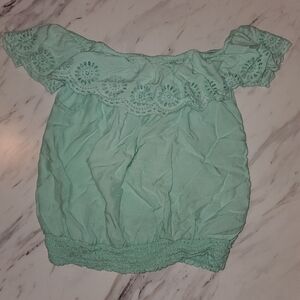 Teal H & M Off the shoulder Shirt Size 9/10